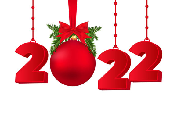 2022 Happy New Year with Red Ball, Leaf Graphics and Graphic Templates Review