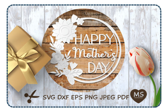 3 D Happy Mother s Day Sing with Flowers Laser Cutting