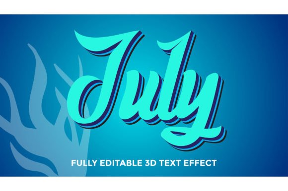 3D Editable Text July Graphics and Print Templates Review