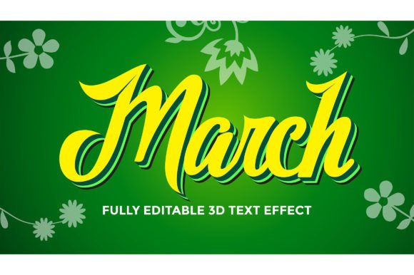 3D Editable Text March Graphics and Print Templates Review