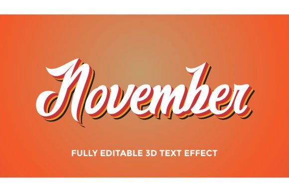 3D Editable Text November Graphics and Print Templates Review