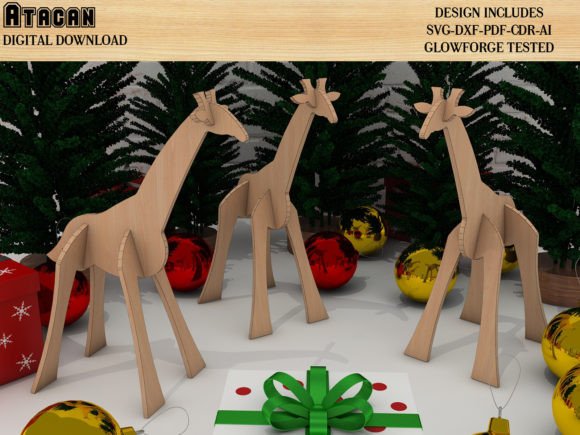 3d Giraffe Laser Files Animal Puzzle