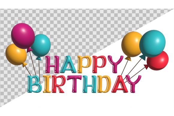 3D Happy Birthday Elements