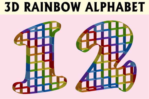 3D Rainbow Alphabet Letters Sublimation Graphics and Illustrations