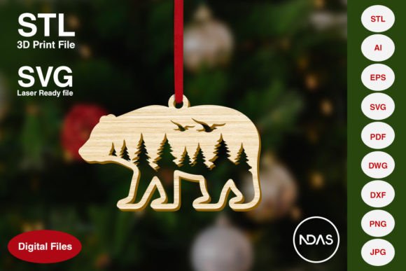 Bear with Forest Christmas Decoration: 3D Printing and Home Decor