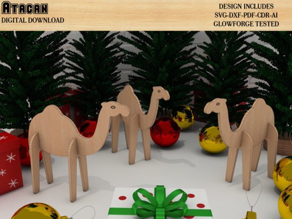 Camel 3d Animal Decor Template for Laser