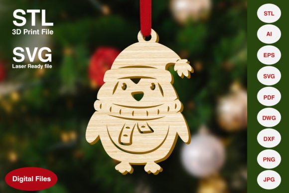Cute Penguin Christmas Tree Ornament: 3D Printing and Home Decor