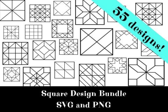 Geometric Square Design SVG PNG Bundle for Graphics and Crafts