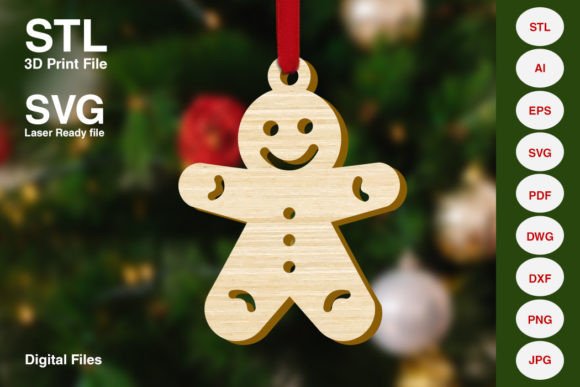 Gingerbread Man Christmas Decoration 3D Printing Home Decor