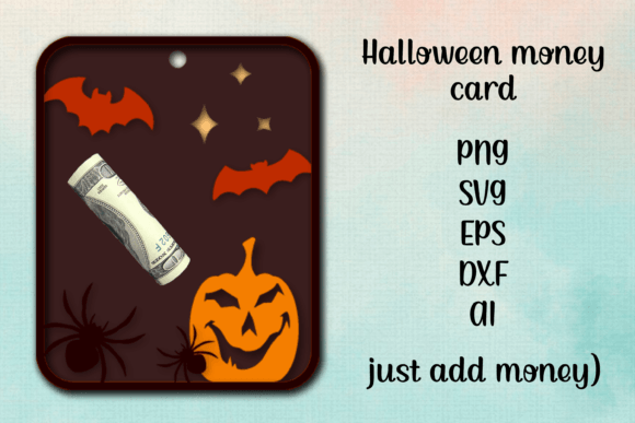 Halloween Money Card SVG and PNG Graphics for Crafts