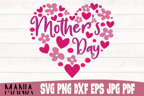Mother s Day Heart Design Cut File Graphics and Graphic Templates
