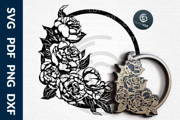 Peony Wreath Graphics and Illustrations Review