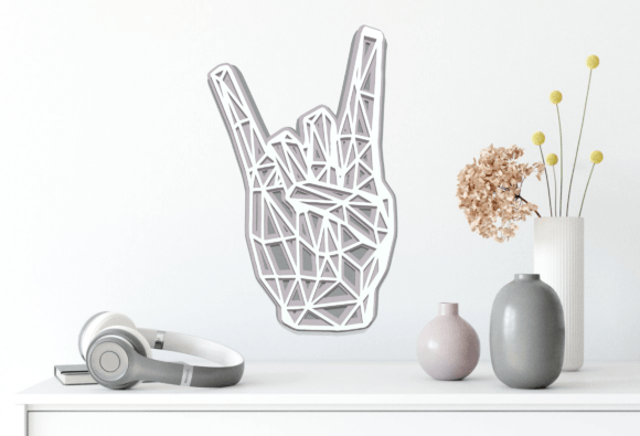 Rock Roll Layered Cut File SVG PDF STL for Laser Cutting and Wall Decor