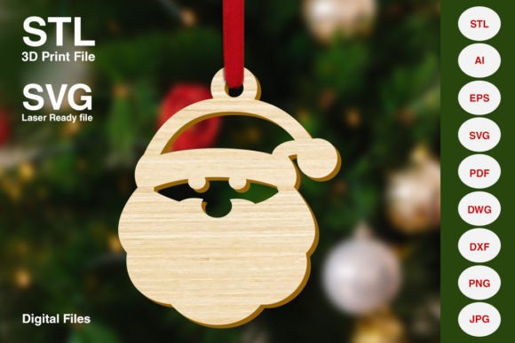Santa Claus Christmas Tree Decoration 3D Printing Home Decor