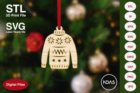 Sweater Jumper Christmas Decoration for 3D Printing and Home Decor