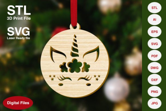 Unicorn Christmas Tree Decoration 3D Printing Home Decor